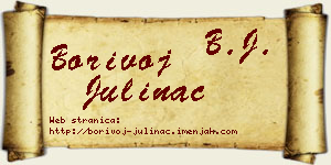 Borivoj Julinac vizit kartica